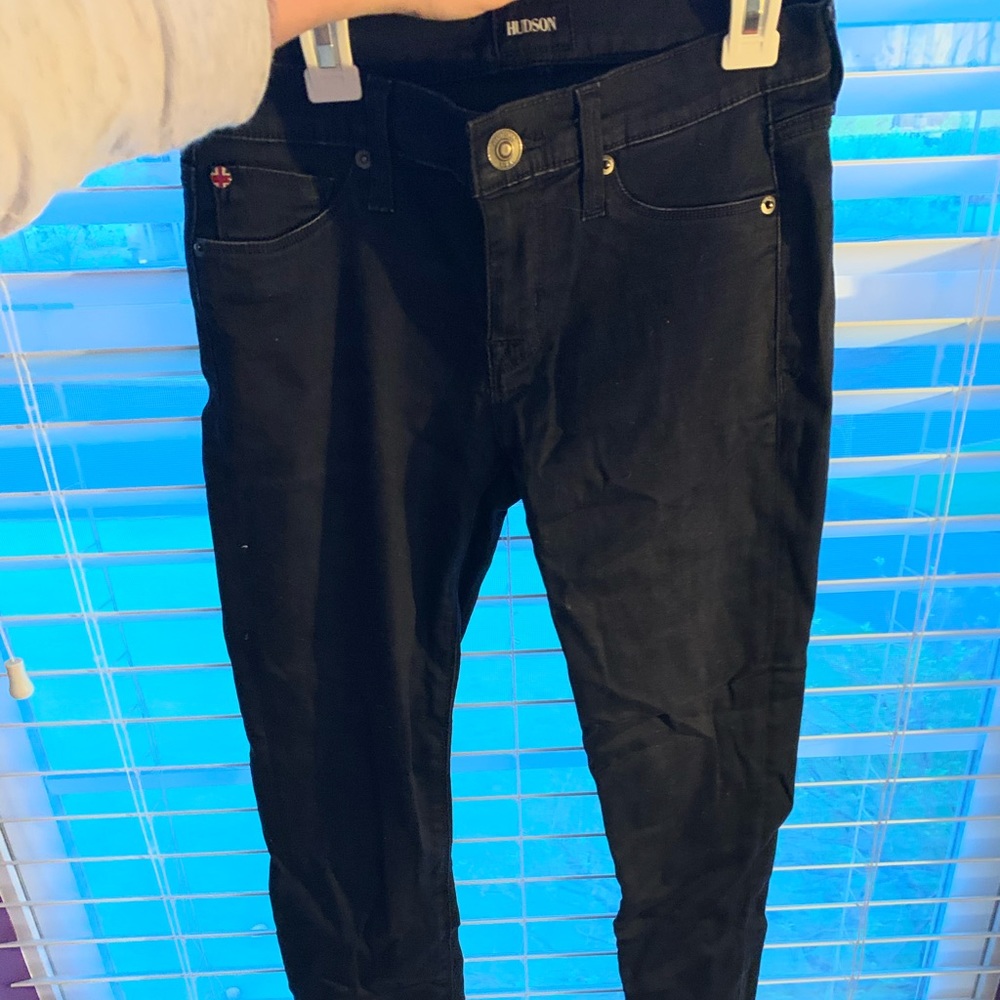 Hudson size 26 Black Super Skinny Cuff jeans